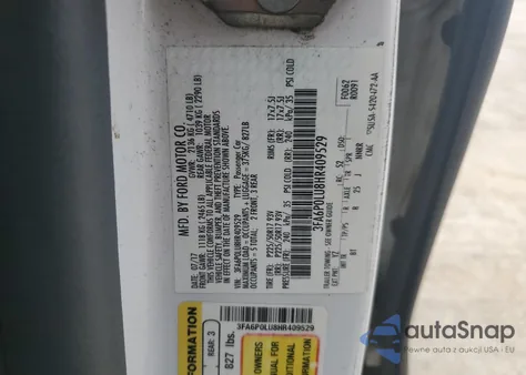 2017 Ford Fusion Se Hybrid из США, поврежденный, VIN 3FA6P0LU8HR409529